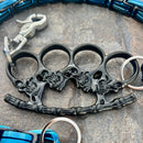 SANITY JEWELRY® Wallet Chain Black Skull Four Finger Ring Wallet Chain - Black & Blue Daytona CVO - WC91CVO