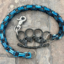 SANITY JEWELRY® Wallet Chain Black Skull Four Finger Ring Wallet Chain - Black & Blue Daytona CVO - WC91CVO