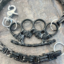 SANITY JEWELRY® Wallet Chain Black Skull Four Finger Ring Wallet Chain - Black Daytona CVO - WC103CVO