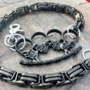 SANITY JEWELRY® Wallet Chain Black Skull Four Finger Ring Wallet Chain - Black Daytona CVO - WC103CVO