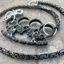 SANITY JEWELRY® Wallet Chain Black Skull Four Finger Ring Wallet Chain - Black Daytona Deluxe - WC104D