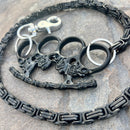 SANITY JEWELRY® Wallet Chain Black Skull Four Finger Ring Wallet Chain - Black Daytona Heritage - WC105H
