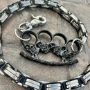 SANITY JEWELRY® Wallet Chain Black Skull Four Finger Ring Wallet Chain - Black & Silver Daytona CVO - WC99CVO