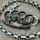 SANITY JEWELRY® Wallet Chain Black Skull Four Finger Ring Wallet Chain - Black & Silver Daytona Heritage - WC101H
