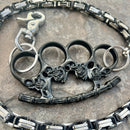 SANITY JEWELRY® Wallet Chain Black Skull Four Finger Ring Wallet Chain - Black & Silver Daytona Heritage - WC101H