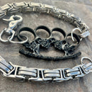 SANITY JEWELRY® Wallet Chain Black Skull Four Finger Ring Wallet Chain - Silver Daytona CVO - WC107CVO