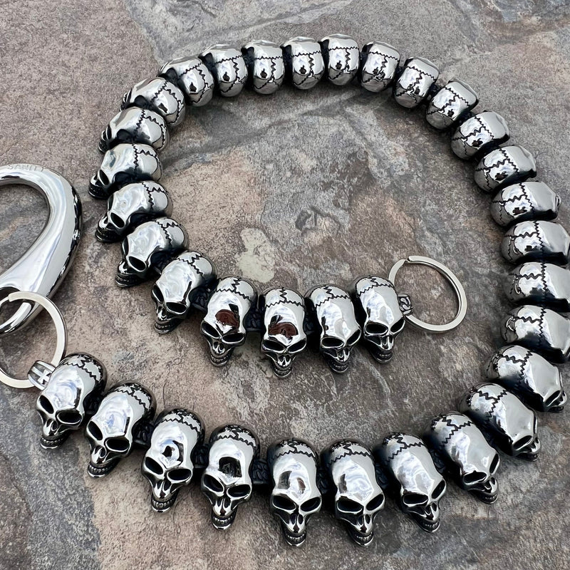 SANITY JEWELRY® Wallet Chain Classic Black Hills Skull Wallet Chain - W/ Sanity’s Polished Hook Clip - WC37