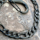 SANITY JEWELRY® Wallet Chain Classic Figaro Wallet Chain Black - W/ Sanity’s Black Hook Clip - WC04