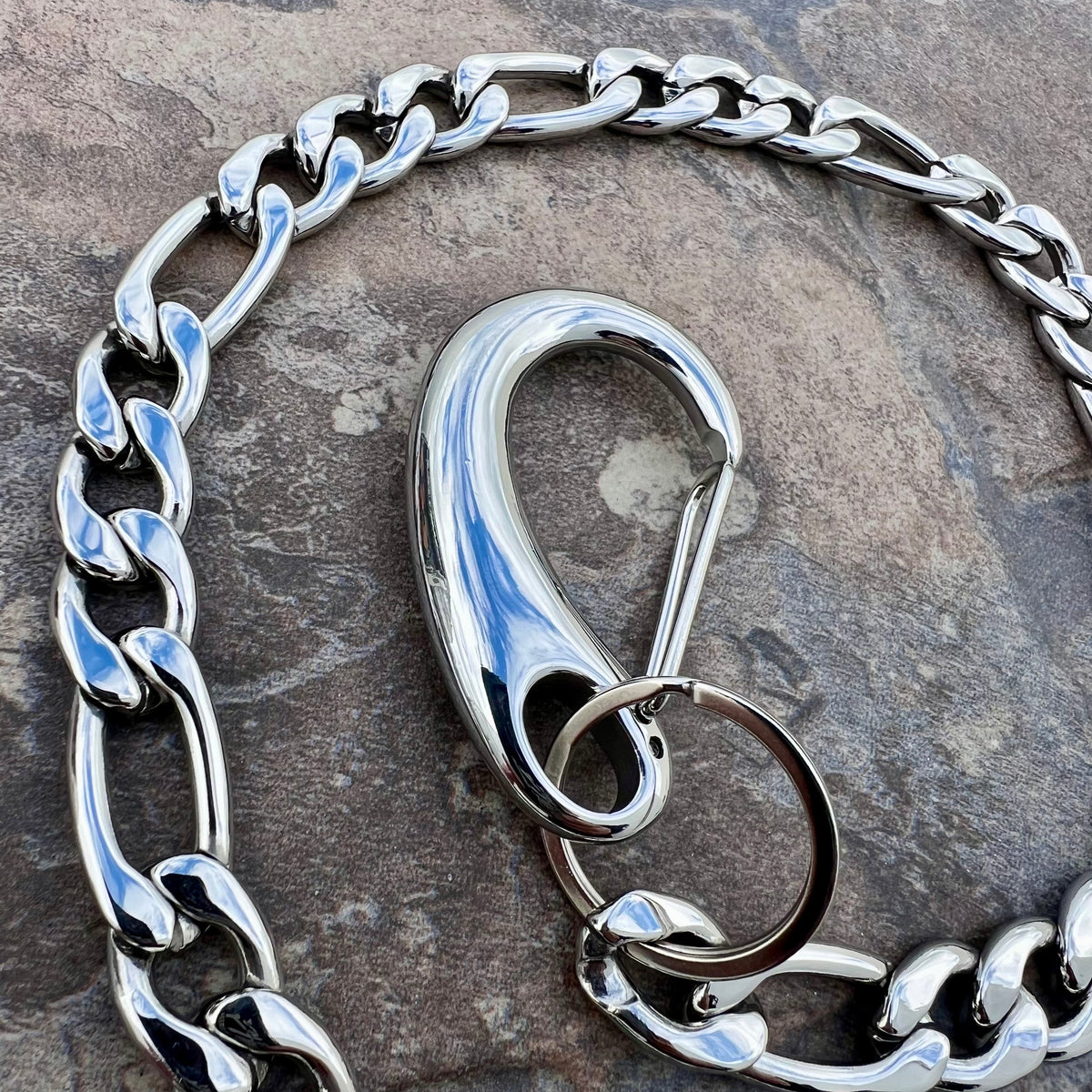 Classic Figaro Wallet Chain Polished - W/ Sanity's Polished Hook Clip