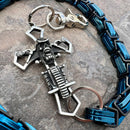 SANITY JEWELRY® Wallet Chain Cowboy Cross Wallet Chain - Black & Blue Daytona CVO - WC226
