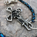 SANITY JEWELRY® Wallet Chain Cowboy Cross Wallet Chain - Black & Blue Daytona Deluxe - WC226