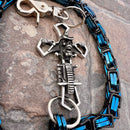 SANITY JEWELRY® Wallet Chain Cowboy Cross Wallet Chain - Black & Blue Daytona Road King - WC226
