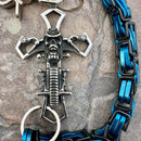 SANITY JEWELRY® Wallet Chain Cowboy Cross Wallet Chain - Black & Blue Daytona Road King - WC226