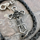 SANITY JEWELRY® Wallet Chain Cowboy Cross Wallet Chain - Black Daytona Heritage - WC226