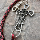 SANITY JEWELRY® Wallet Chain Cowboy Cross Wallet Chain - Black & Red Daytona Heritage - WC226