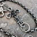 SANITY JEWELRY® Wallet Chain Cowboy Cross Wallet Chain - Black & Silver Daytona Deluxe - WC226