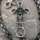 SANITY JEWELRY® Wallet Chain Cowboy Cross Wallet Chain - Black & Silver Daytona Deluxe - WC226