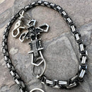 SANITY JEWELRY® Wallet Chain Cowboy Cross Wallet Chain - Black & Silver Daytona Deluxe - WC226