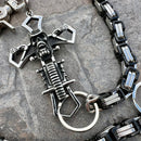 SANITY JEWELRY® Wallet Chain Cowboy Cross Wallet Chain - Black & Silver Daytona Heritage - WC226