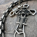 SANITY JEWELRY® Wallet Chain Cowboy Cross Wallet Chain - Black & Silver Daytona Road King - WC226