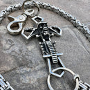 SANITY JEWELRY® Wallet Chain Cowboy Cross Wallet Chain - Silver Daytona Deluxe - WC226