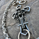 SANITY JEWELRY® Wallet Chain Cowboy Cross Wallet Chain - Silver Daytona Heritage - WC226