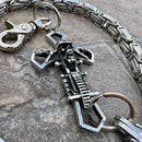 SANITY JEWELRY® Wallet Chain Cowboy Cross Wallet Chain - Silver Daytona Road King - WC226