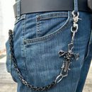 SANITY JEWELRY® Wallet Chain Cross Wallet Chain - Black Daytona Deluxe - W/Cowboy Motorcycle Cross - WCK-23