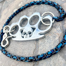 SANITY JEWELRY® Wallet Chain Four Finger Ring Wallet Chain Polished - Black & Blue Daytona Deluxe - WC14D