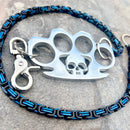 SANITY JEWELRY® Wallet Chain Four Finger Ring Wallet Chain Polished - Black & Blue Daytona Deluxe - WC14D