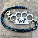 SANITY JEWELRY® Wallet Chain Four Finger Ring Wallet Chain Polished - Black & Blue Daytona Heritage - WC14H