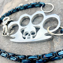 SANITY JEWELRY® Wallet Chain Four Finger Ring Wallet Chain Polished - Black & Blue Daytona Heritage - WC14H