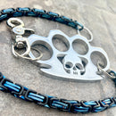 SANITY JEWELRY® Wallet Chain Four Finger Ring Wallet Chain Polished - Black & Blue Daytona Heritage - WC14H