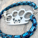 SANITY JEWELRY® Wallet Chain Four Finger Ring Wallet Chain Polished - Black & Blue Daytona Road King - WC14RK