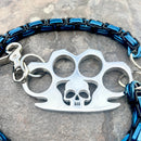 SANITY JEWELRY® Wallet Chain Four Finger Ring Wallet Chain Polished - Black & Blue Daytona Road King - WC14RK