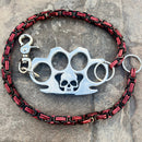 SANITY JEWELRY® Wallet Chain Four Finger Ring Wallet Chain Polished - Black & Red Daytona Heritage - WC15H