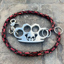 SANITY JEWELRY® Wallet Chain Four Finger Ring Wallet Chain Polished - Black & Red Daytona Heritage - WC15H