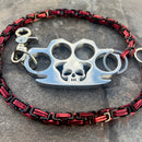 SANITY JEWELRY® Wallet Chain Four Finger Ring Wallet Chain Polished - Black & Red Daytona Heritage - WC15H