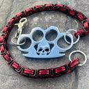 SANITY JEWELRY® Wallet Chain Four Finger Ring Wallet Chain Polished - Black & Red Daytona Road King - WC15RK