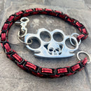 SANITY JEWELRY® Wallet Chain Four Finger Ring Wallet Chain Polished - Black & Red Daytona Road King - WC15RK