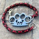 SANITY JEWELRY® Wallet Chain Four Finger Ring Wallet Chain Polished - Black & Red Daytona Road King - WC15RK
