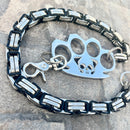 SANITY JEWELRY® Wallet Chain Four Finger Ring Wallet Chain Polished - Black & Silver Daytona CVO - WC16CVO