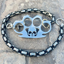 SANITY JEWELRY® Wallet Chain Four Finger Ring Wallet Chain Polished - Black & Silver Daytona Heritage - WC16H