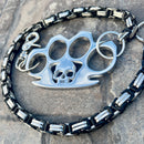 SANITY JEWELRY® Wallet Chain Four Finger Ring Wallet Chain Polished - Black & Silver Daytona Heritage - WC16H