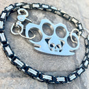 SANITY JEWELRY® Wallet Chain Four Finger Ring Wallet Chain Polished - Black & Silver Daytona Heritage - WC16H