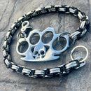 SANITY JEWELRY® Wallet Chain Four Finger Ring Wallet Chain Polished - Black & Silver Daytona Road King - WC16RK