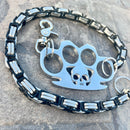 SANITY JEWELRY® Wallet Chain Four Finger Ring Wallet Chain Polished - Black & Silver Daytona Road King - WC16RK
