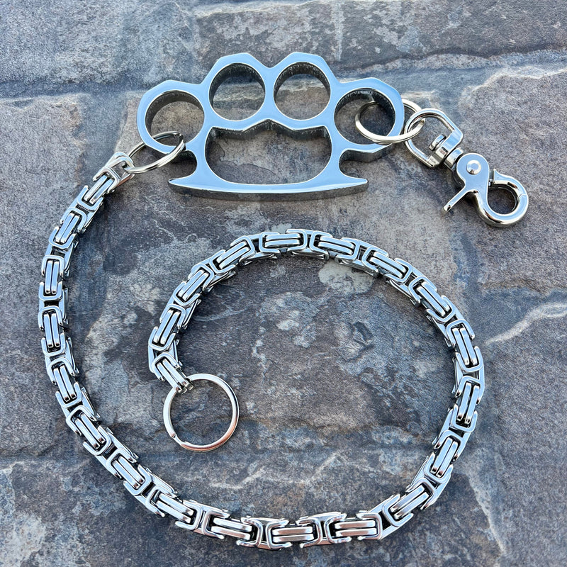 SANITY JEWELRY® Wallet Chain Four Finger Ring Wallet Chain Polished - Silver Daytona Deluxe 1/4" - WC18DP