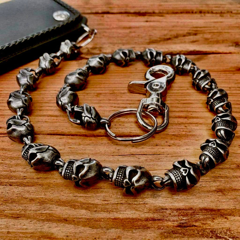 Sanity Jewelry Wallet Chain Hell Ride - Skull Wallet Chain - Galvanized