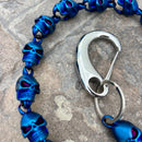 SANITY JEWELRY® Wallet Chain Hellride Classic Skull Wallet Chain Matte Blue - W/ Sanity’s Polished Hook Clip